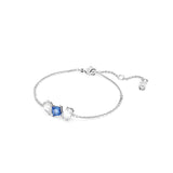 Swarovski Mesmera Bracelet - Rhodium Plated - M - Mixed Cuts White & Blue Crystal