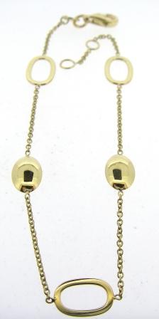 9ct Yellow Gold Open & Closed Oval Link Bracelet