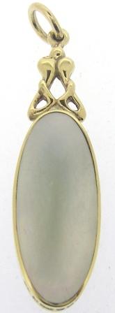 Vintage 9ct Yellow Gold Reversible Lapis Lazuli And Mother Of Pearl Pendant