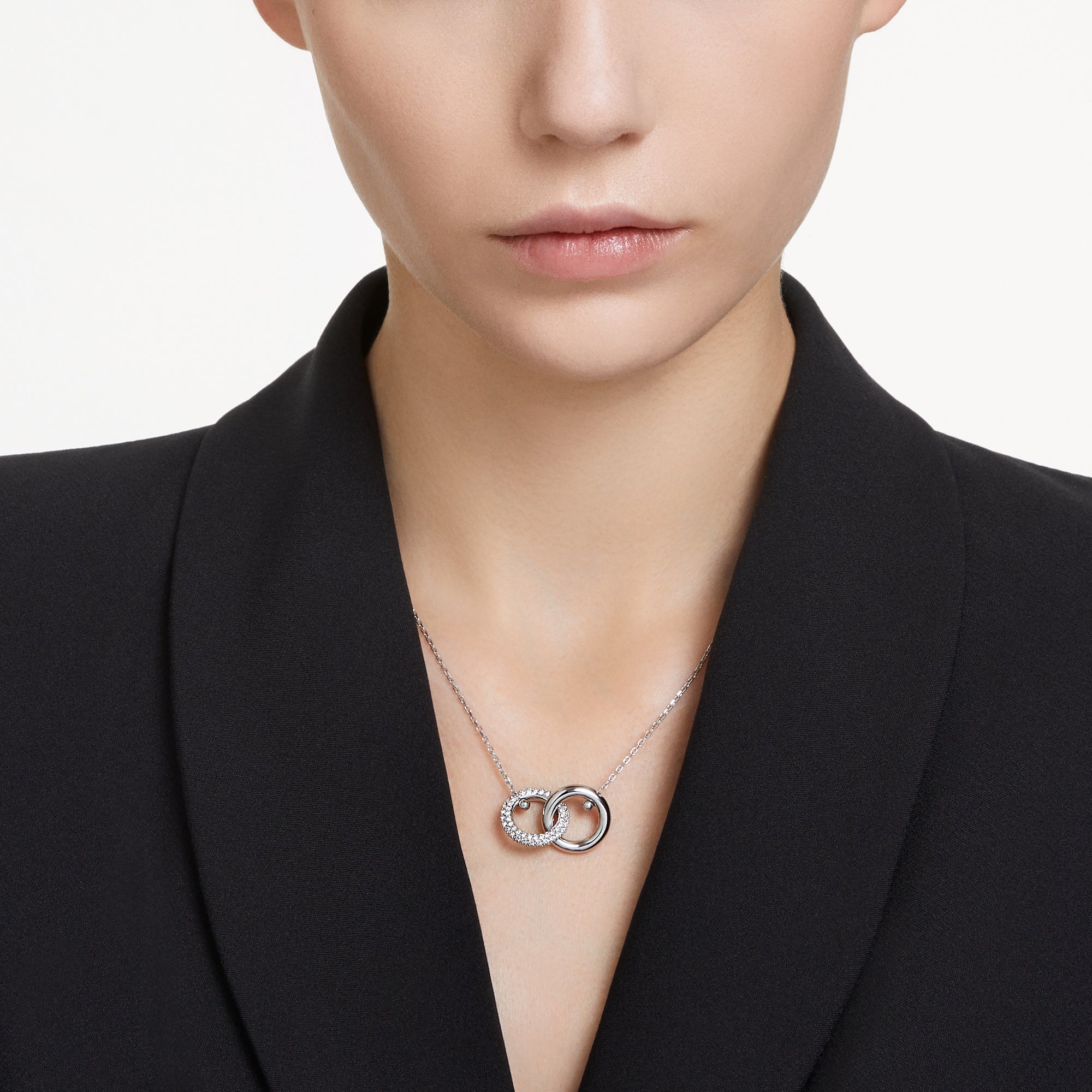 Swarovski Dextera Pendant - Rhodium Plated