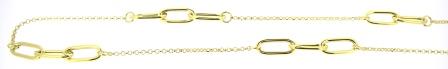 9ct Yellow Gold Oval Link Station Necklace