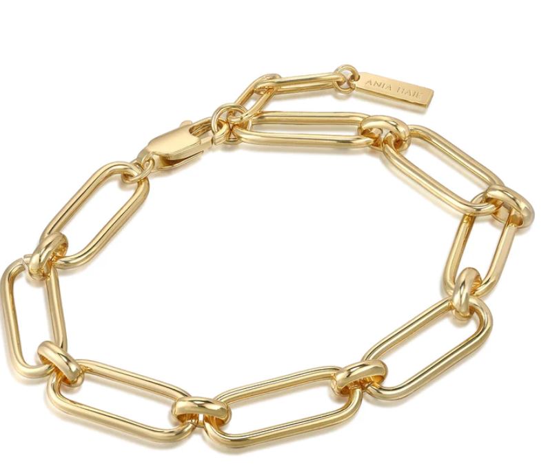 Ania Haie Silver and Yellow Gold Plated Cable Connect Chunky Chain Bracelet 16.5-18.5cm