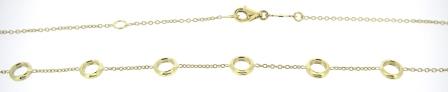 9ct Yellow Gold Open Circle Station Necklace