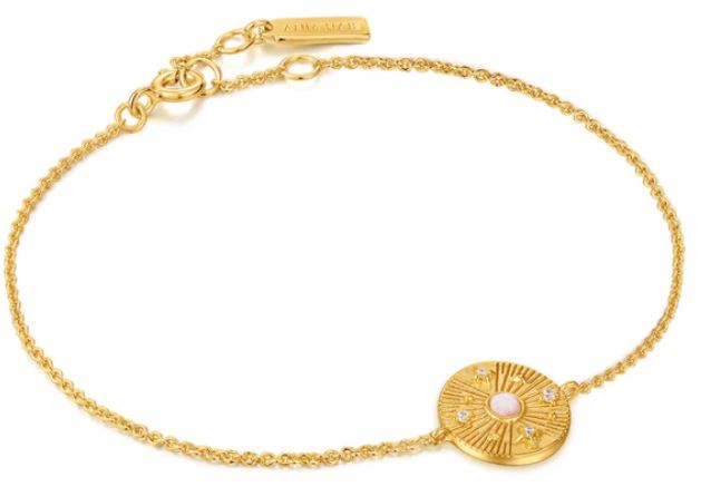 Ania Haie Silver and Yellow Gold Plated Scattered Stars Kyoto Opal Disc Bracelet 16.5-18.5cm
