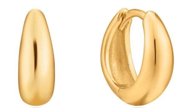 Ania Haie Gold Plated Luxe Hoop Earrings 11mm