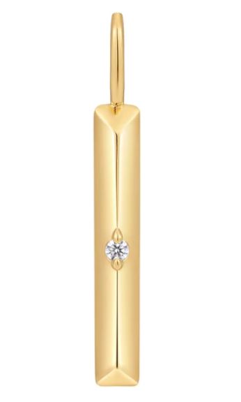 Ania Haie Silver and Yellow Gold Plated Bar Charm with Cubic Zirconia