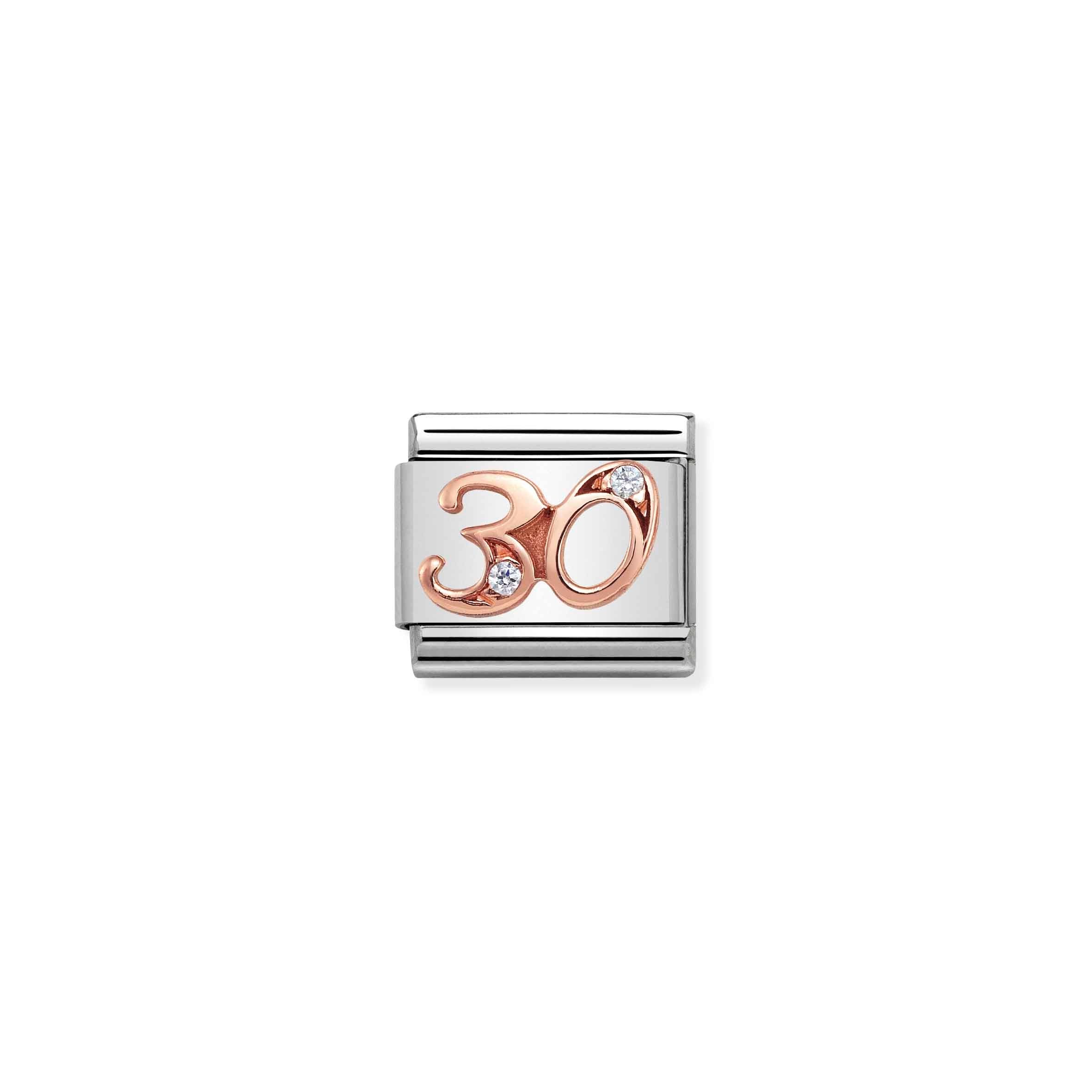 Nomination Composable Classic Rose Gold & CZ Number 30 Link
