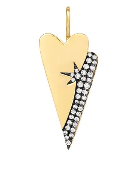 Ania Haie Silver and Yellow Gold Plated Cubic Zirconia Double Heart Charm