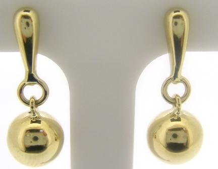 Exquisite 9ct Yellow Gold Created Sapphire Drop Earrings