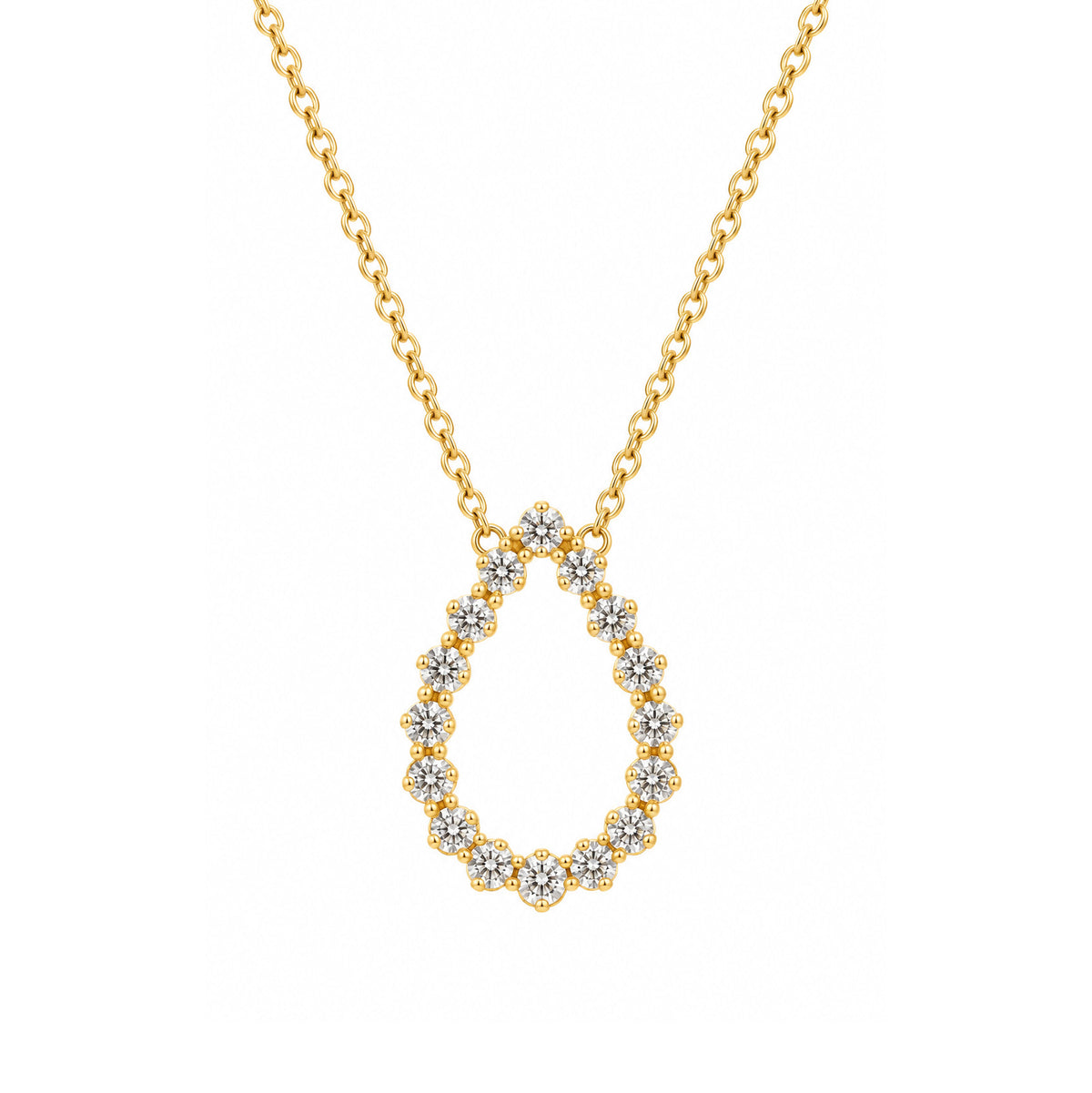 Memoire - 18ct Yellow Gold Essentials Pear Shape Diamond Pendant