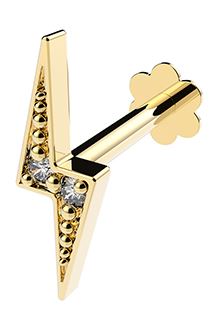9ct Yellow Gold CZ Single Hoop Earring