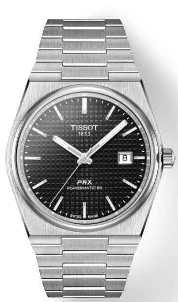 Tissot PRX 40mm Black Honeycomb Dial Powermatic 80 Mens Watch