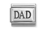 Nomination Composable Classic Engraved Dad Oxidised Plate Charm - Stainless Steel & Oxidised Sterling Silver