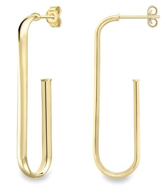 9ct Yellow Gold Oval Twisted Hoop Earrings