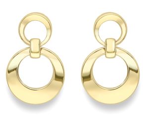 9ct Yellow Gold Square Drop Earrings