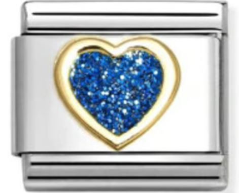 Nomination Composable Classic Blue Heart Glitter Charm