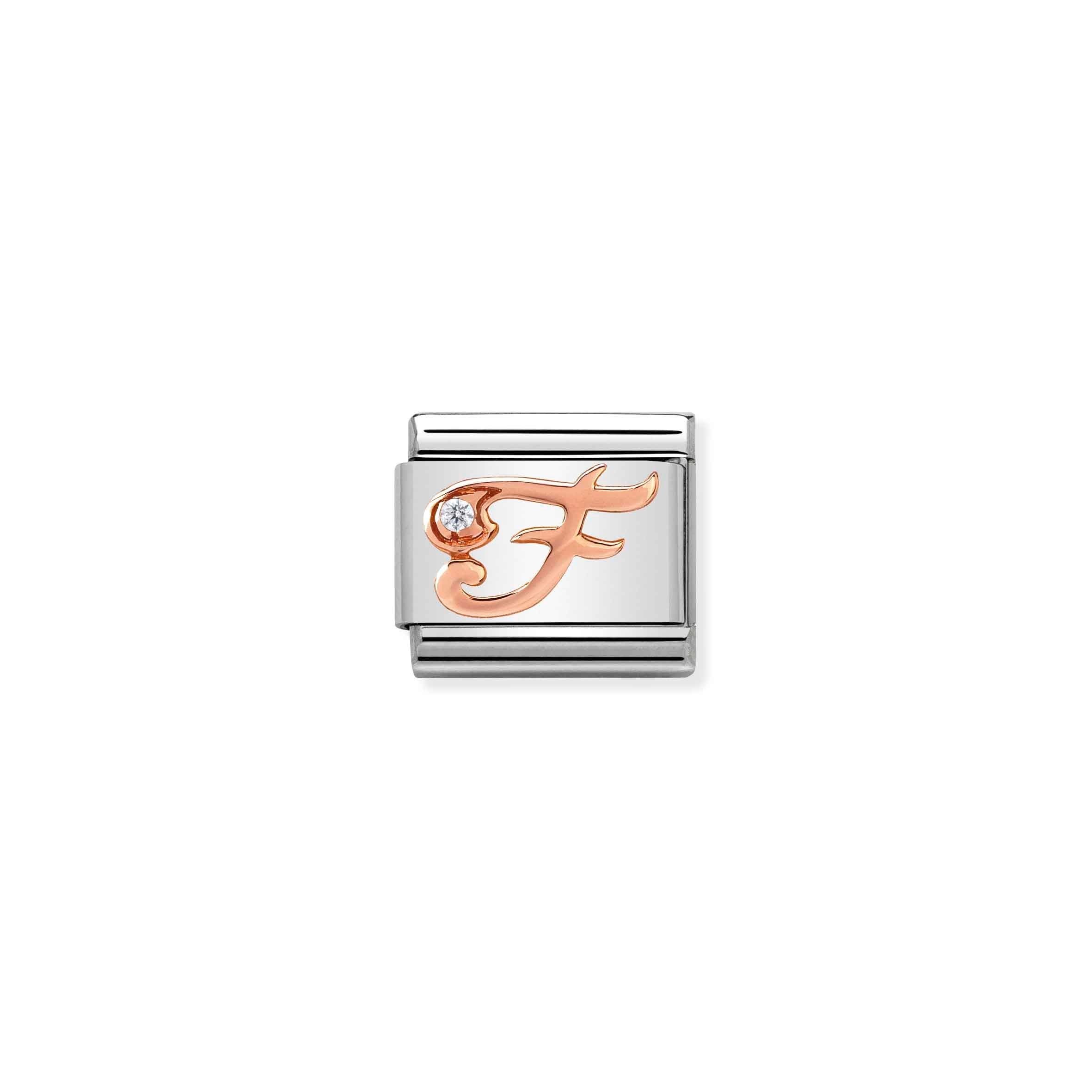 Nomination Composable Classic Rose Gold 'F' Letter Link