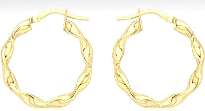 9ct Yellow Gold Hexagon Huggy Earrings