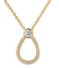 9ct Yellow Gold Cubic Zirconia Pear Shape Necklace