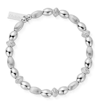 Sterling Silver Mini Oval Disc Bracelet