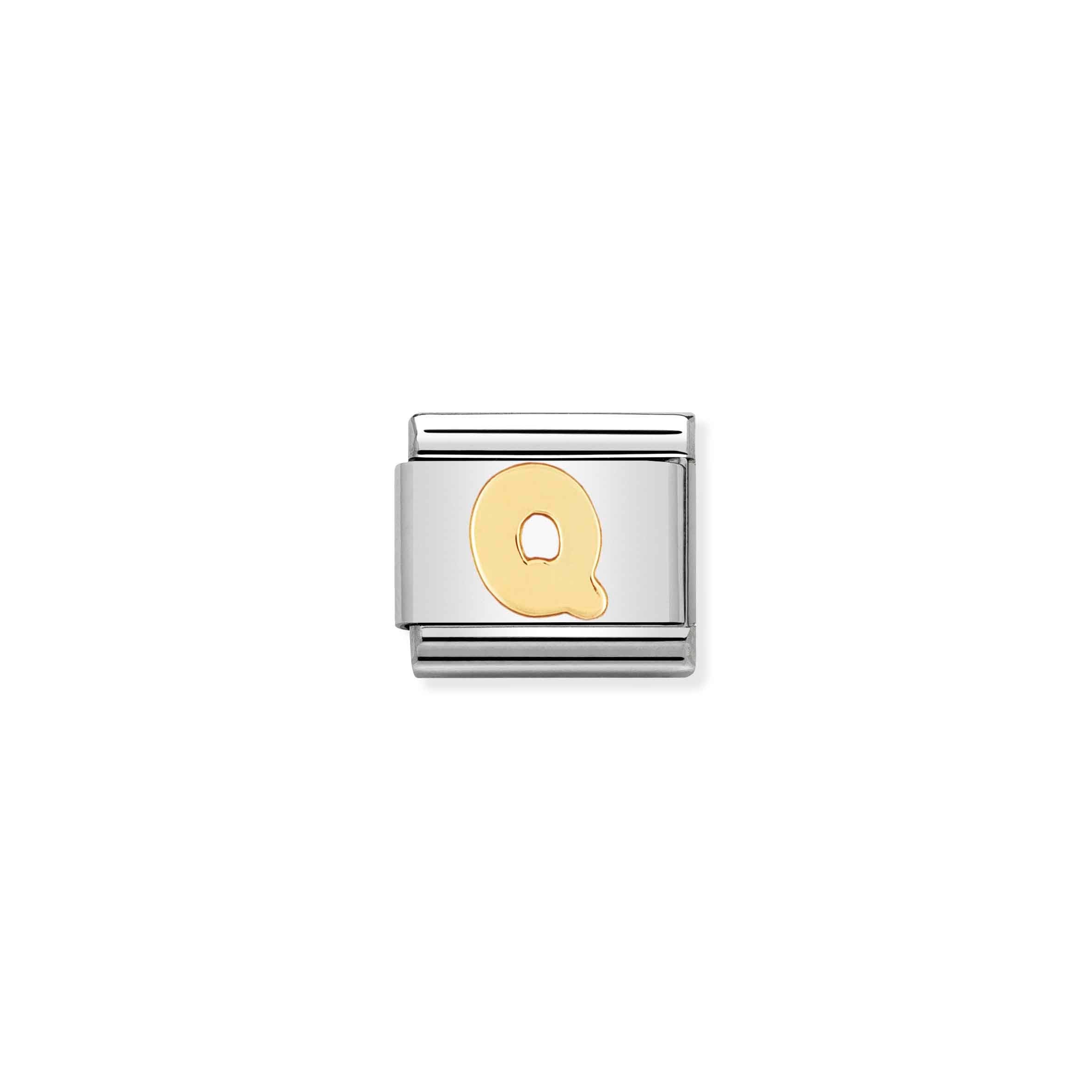 Nomination Composable Classic Yellow Gold and Stainless Steel Letter 'Q' Charm