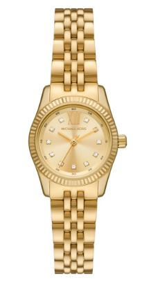 Michael Kors Womens Petite Lexington Gold Gold 26 mm Watch Bracelet
