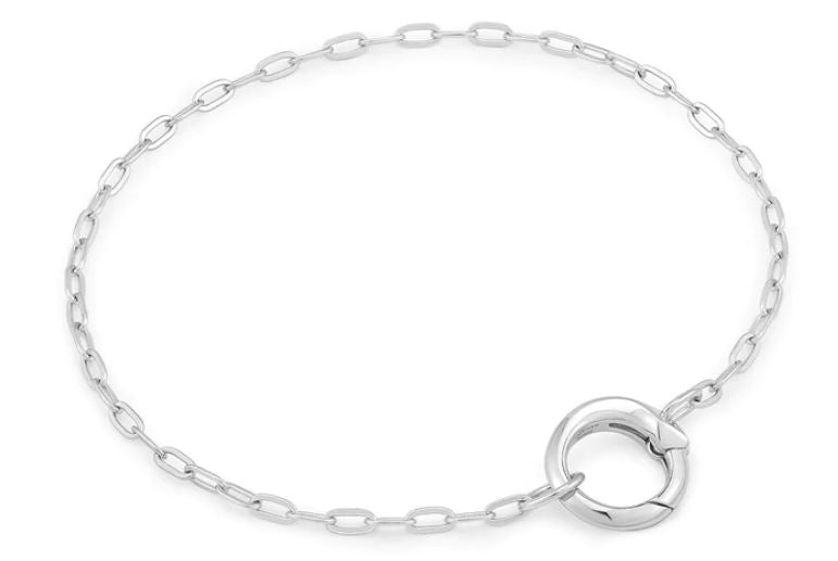 Ania Haie Silver Mini Link Charm Chain Connector Bracelet
