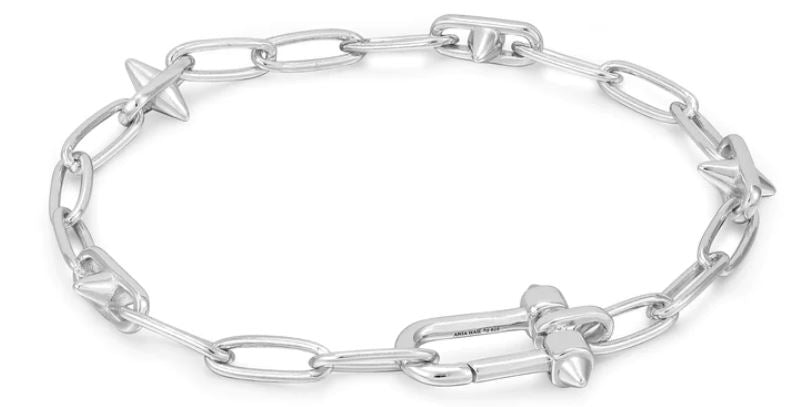 Ania Haie Silver Stud Link Charm Bracelet