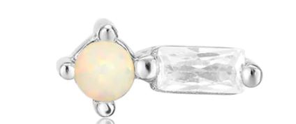 Ania Haie Single Silver Kyoto Opal Sparkle Stud Earring Earrings