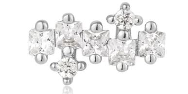 Ania Haie Single Silver Sparkle Cluster Climber Stud Earring Earrings