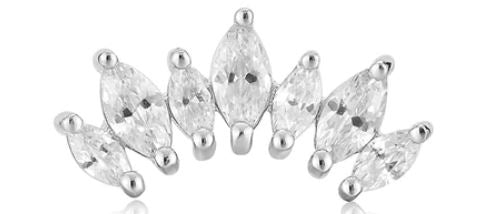 Ania Haie Single Silver Sparkle Marquise Climber Stud Earring Earrings