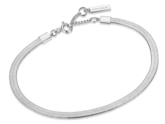 Ania Haie Silver Flat Snake Chan Bracelet