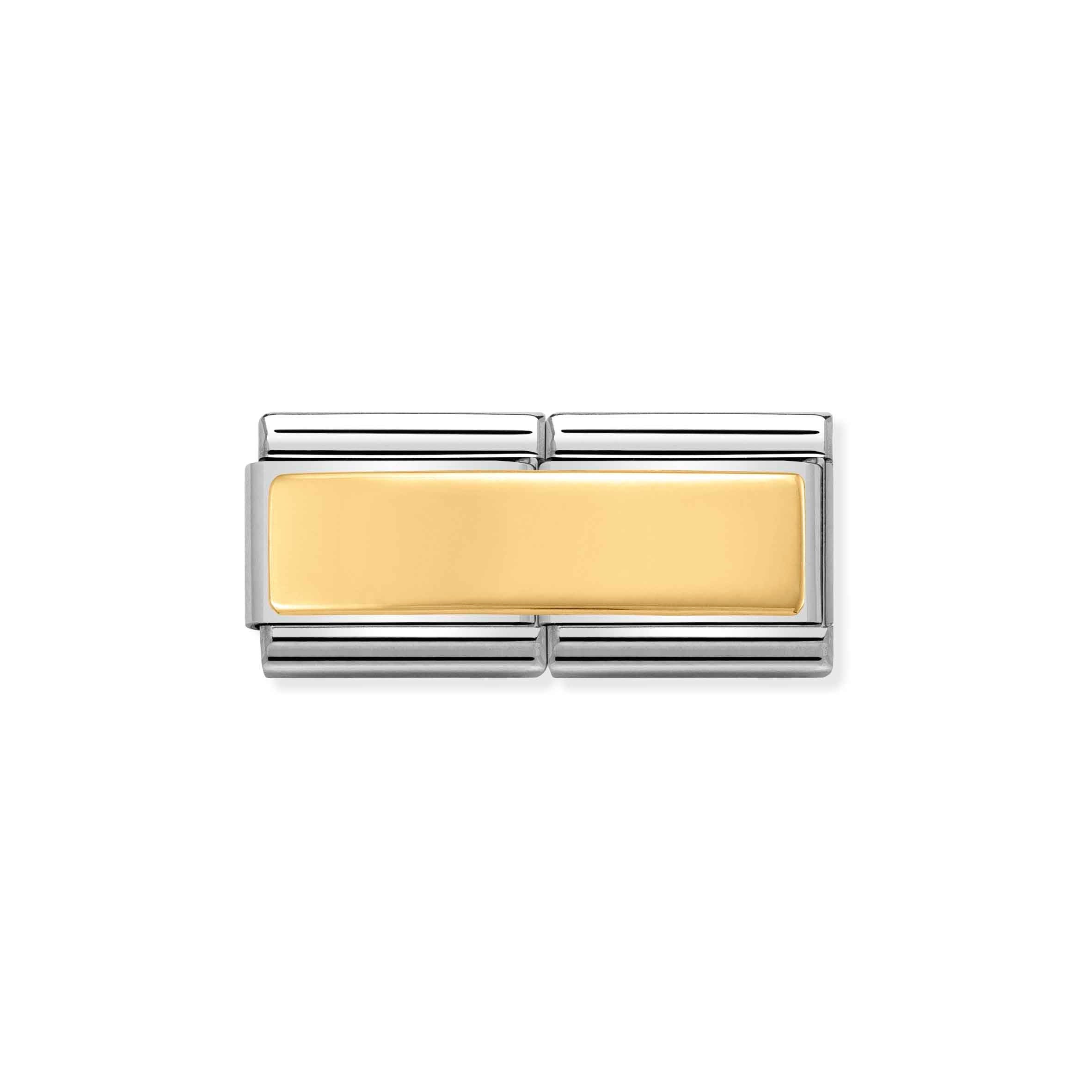 Nomination Composable Classic Double Engraved Stainless Steel & Yellow Gold Link
