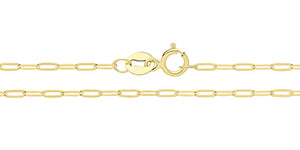 9ct Yellow Gold Paper Link Chain Necklace