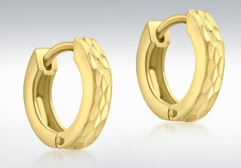 9ct Yellow Gold Diamond Hoop Earrings