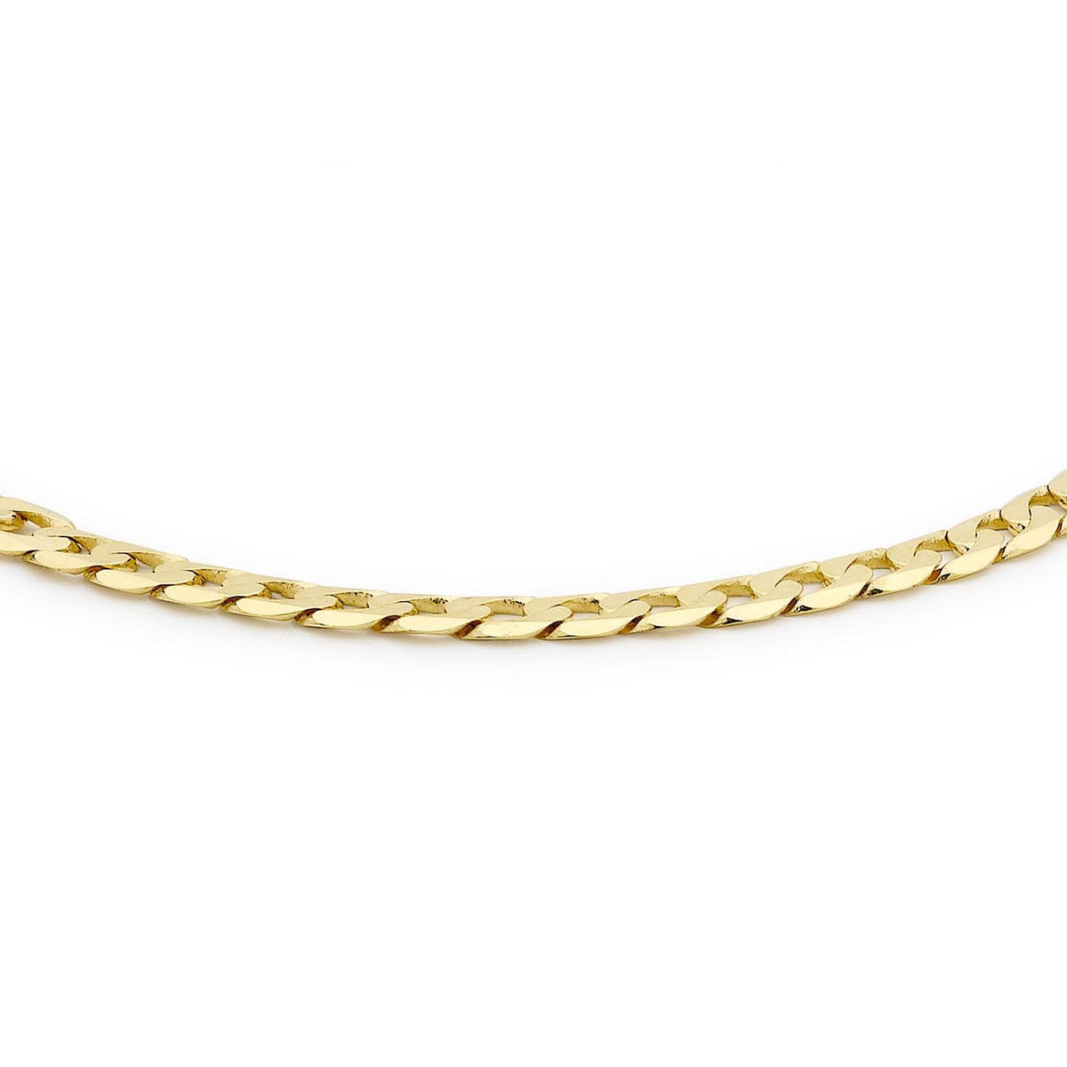 Sterling Silver Yellow Gold Plated Curb Link Bracelet 8'