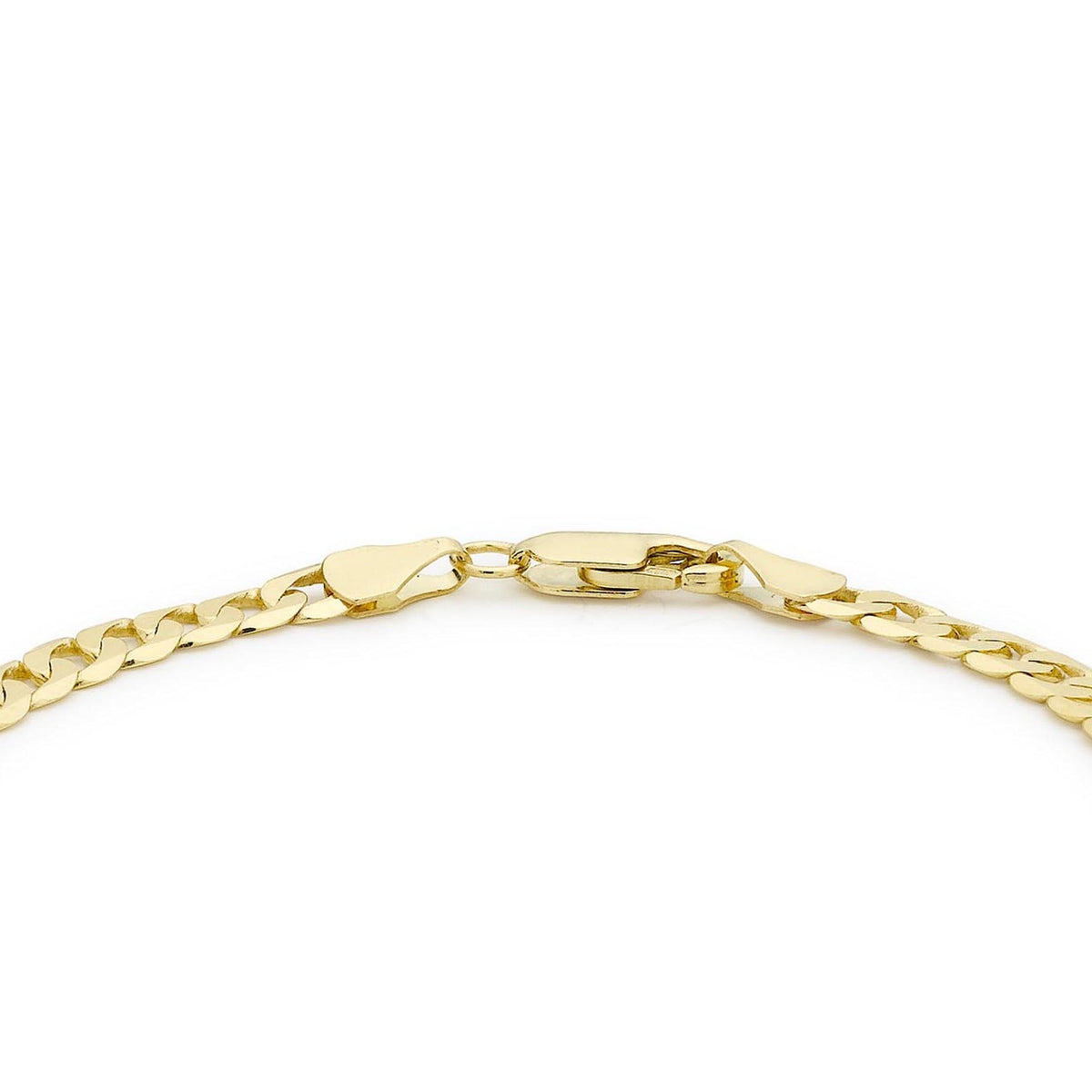 Sterling Silver Yellow Gold Plated Curb Link Bracelet 8'