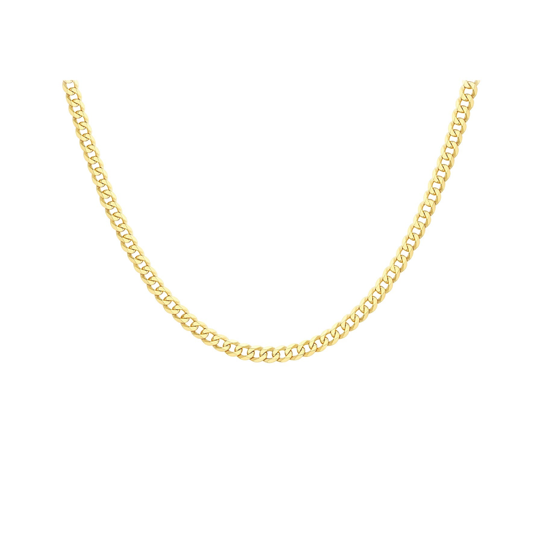 Sterling Silver Yellow Gold Plated Curb Chain 20'