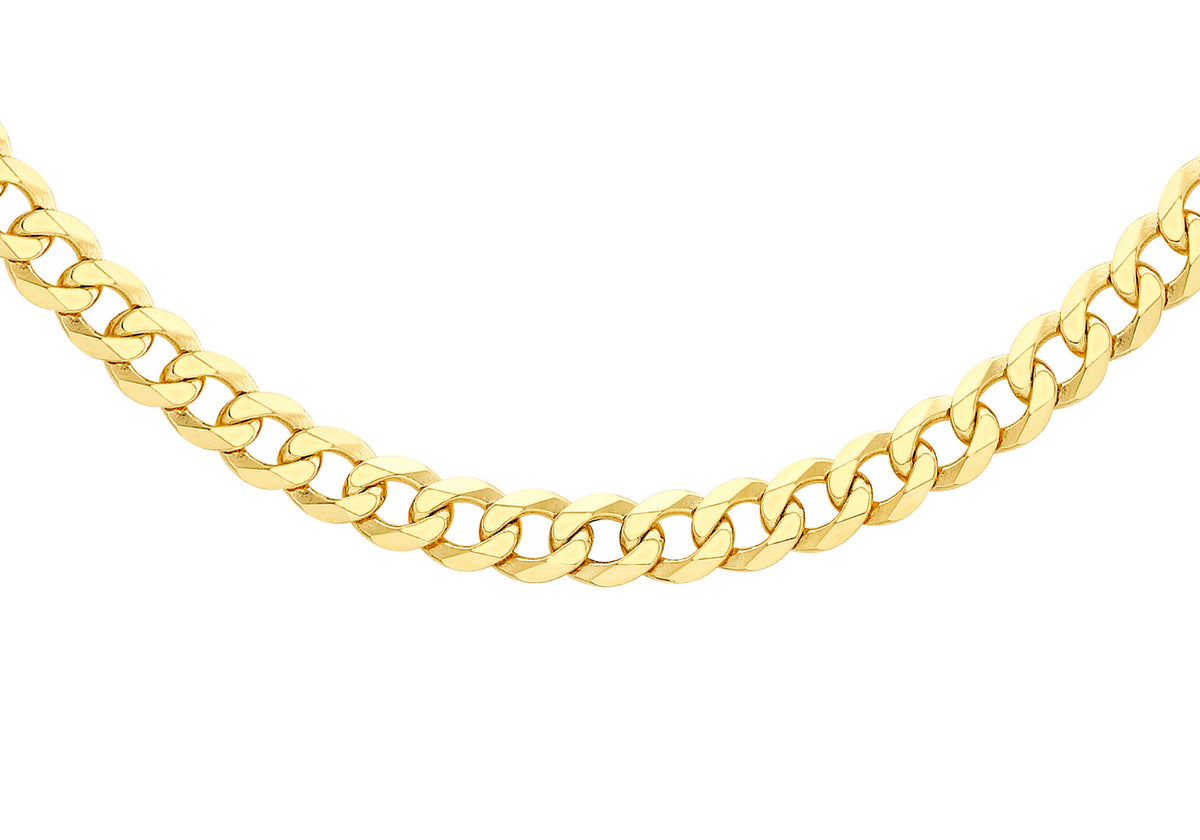 Sterling Silver Yellow Gold Plated Curb Chain 20'