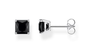 Thomas Sabo Sterling Silver Square Stud Earrings with Black Onyx
