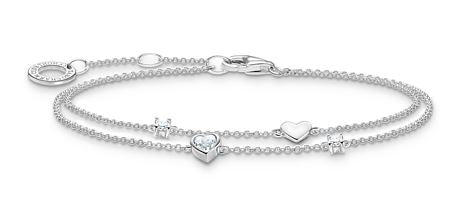 Thomas Sabo Sterling Silver Hearts Bracelet with Cubic Zirconia