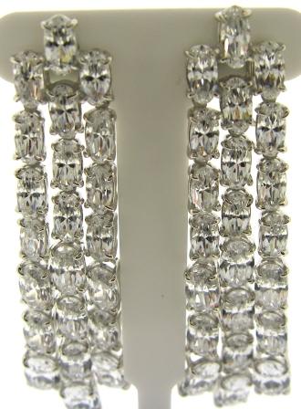 CARAT* London Sterling Silver Brielle Oval Chandelier Earrings