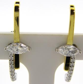 CARAT* London Sterling Silver Yellow Gold Plated Kina Stud Earrings