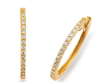 14ct Yellow Gold Cubic Zirconia Hoop Earrings 17.5mm