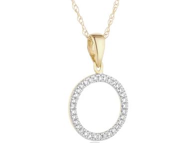 9ct Yellow Gold Diamond Open Circle Pendant D0.09ct