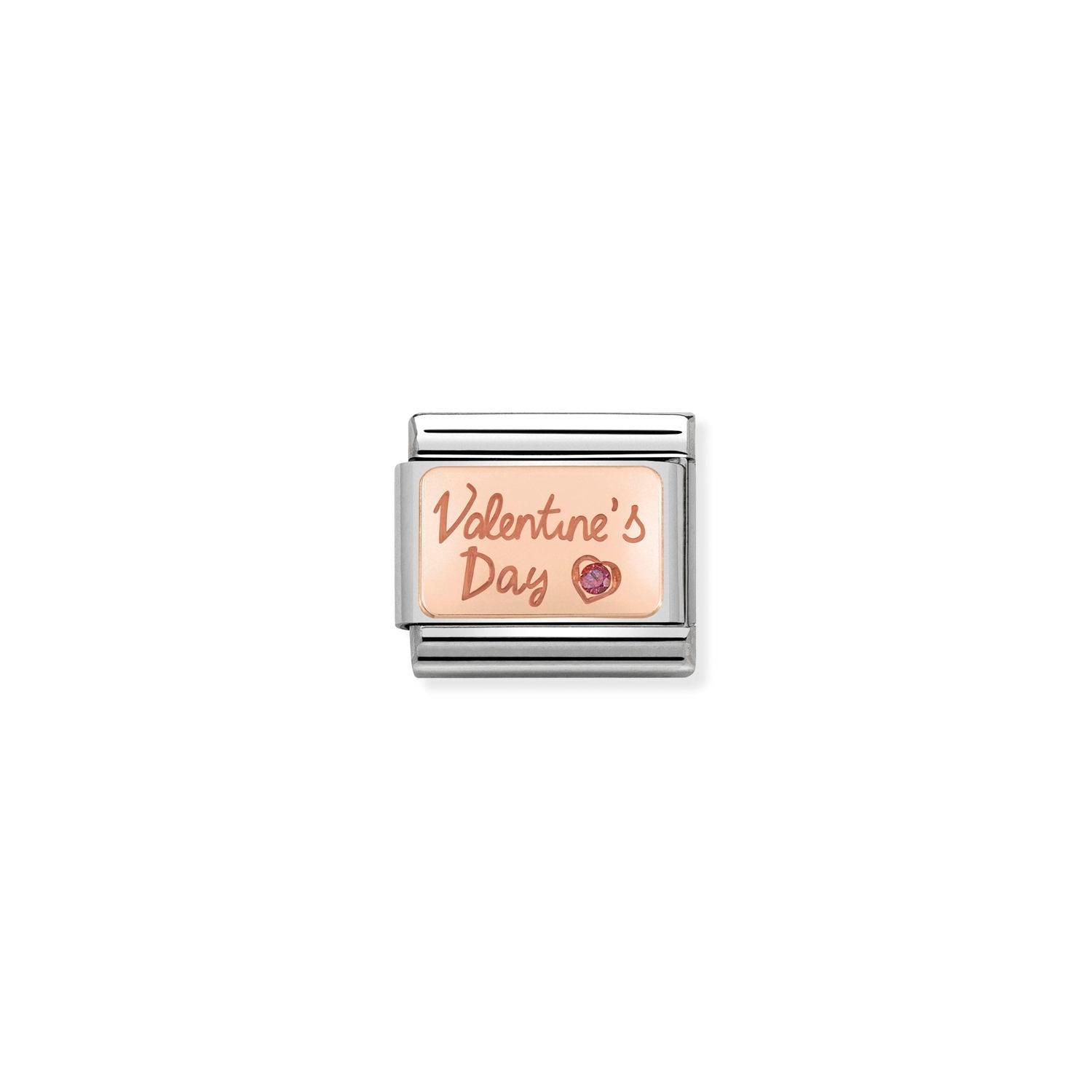 Nomination Composable Classic Rose Gold & Pink CZ Valentine's Charm
