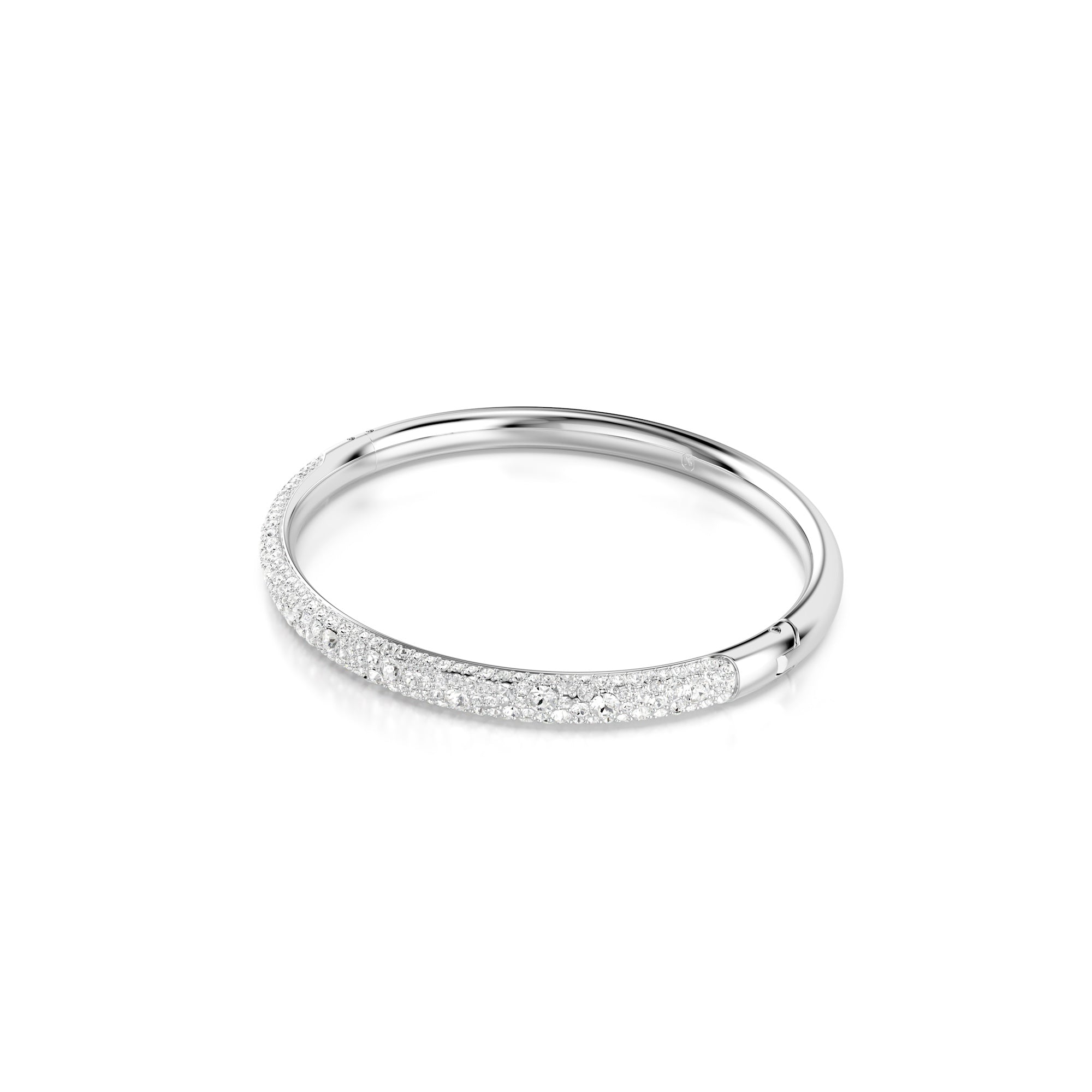 Swarovski Sublima Bangle - Rhodium Plated - White Crystals - M Bracelet