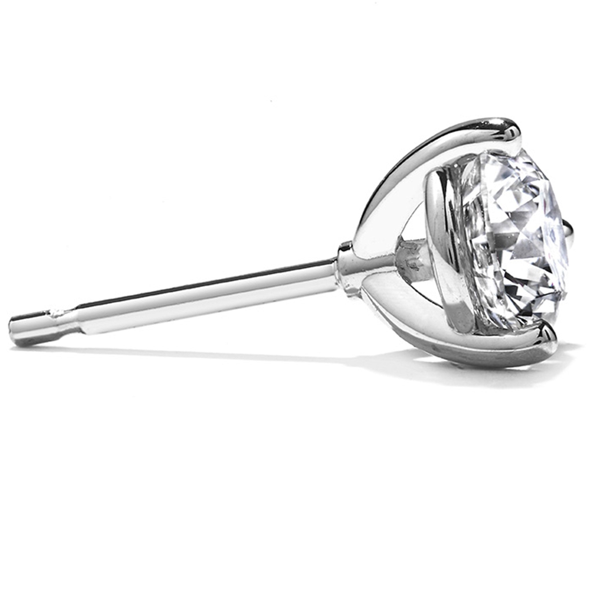 Hearts On Fire 18ct White Gold 0.50ct Three-Prong Stud Earrings