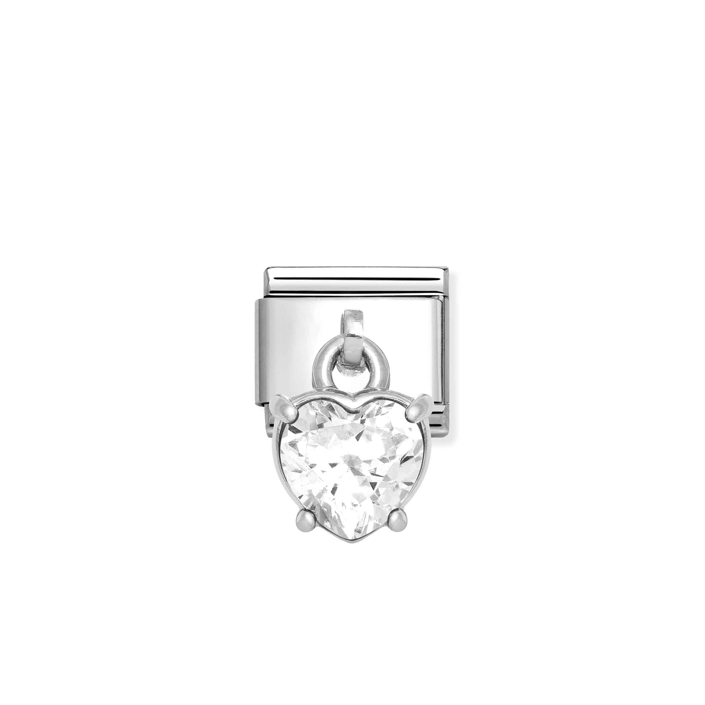 Nomination Composable Classic Hanging White Heart Charm