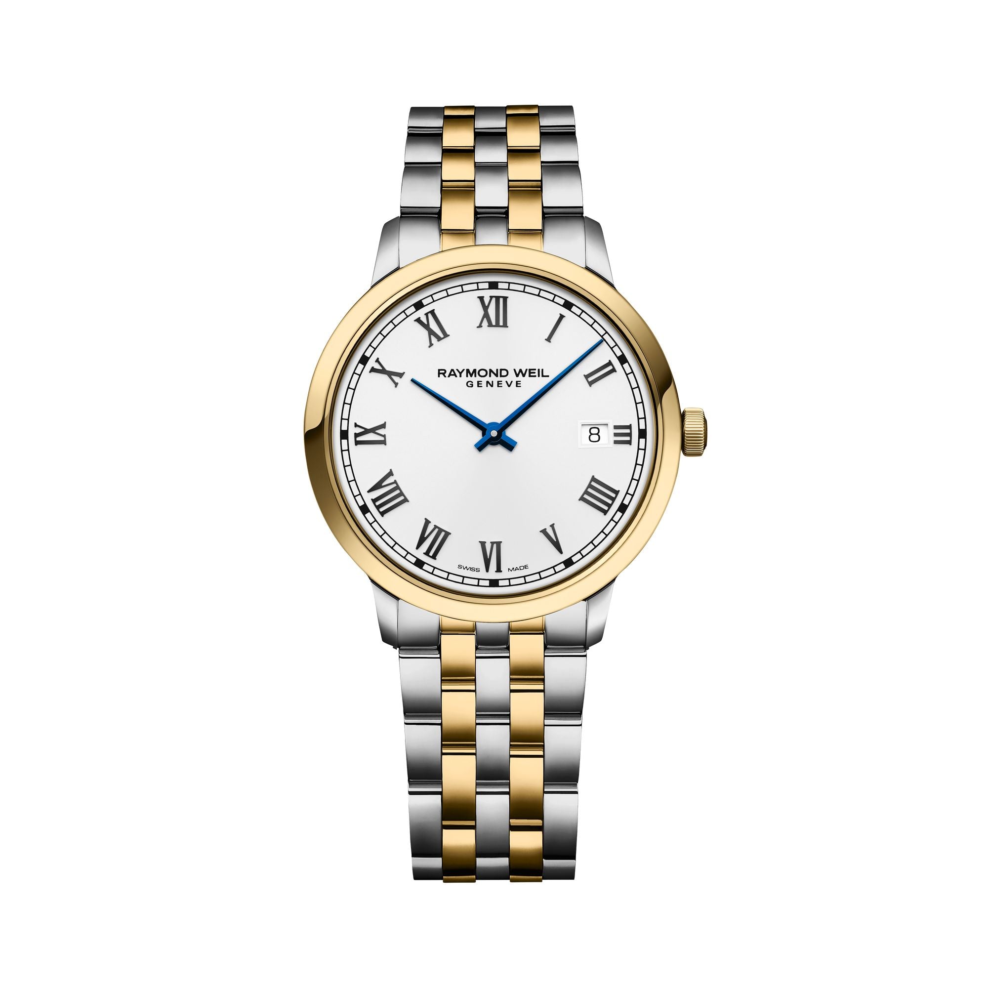 Toccata Quartz 39 mm Mens Watch Two Tone White Dial